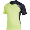 Mystic Crossfire Shortsleeve Rash Vest - Navy/Lime