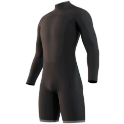 Mystic Brand 3/2mm Back-Zip Longarm Shorty Wetsuit - Black -Diving Specialty Store 2021 Mystic Brand 32 Longarm Shorty Wetsuit Black 210315 900 03