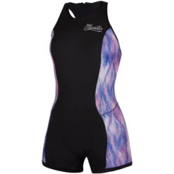 Mystic Womens Diva 2/2mm Back-Zip Short John Wetsuit - Black/Purple