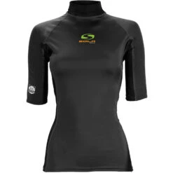 Sola Womens Short Sleeve Rash Vest - Black