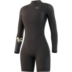 Mystic Womens Dazzled 3/2 Longarm Shorty Wetsuit - Black