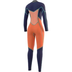 Mystic Womens Jayde 3/2mm Chest-Zip Fullsuit Wetsuit - Navy -Diving Specialty Store 2023 Mystic Jayde Fullsuit Double Front Zip Wetsuit Black 4 2