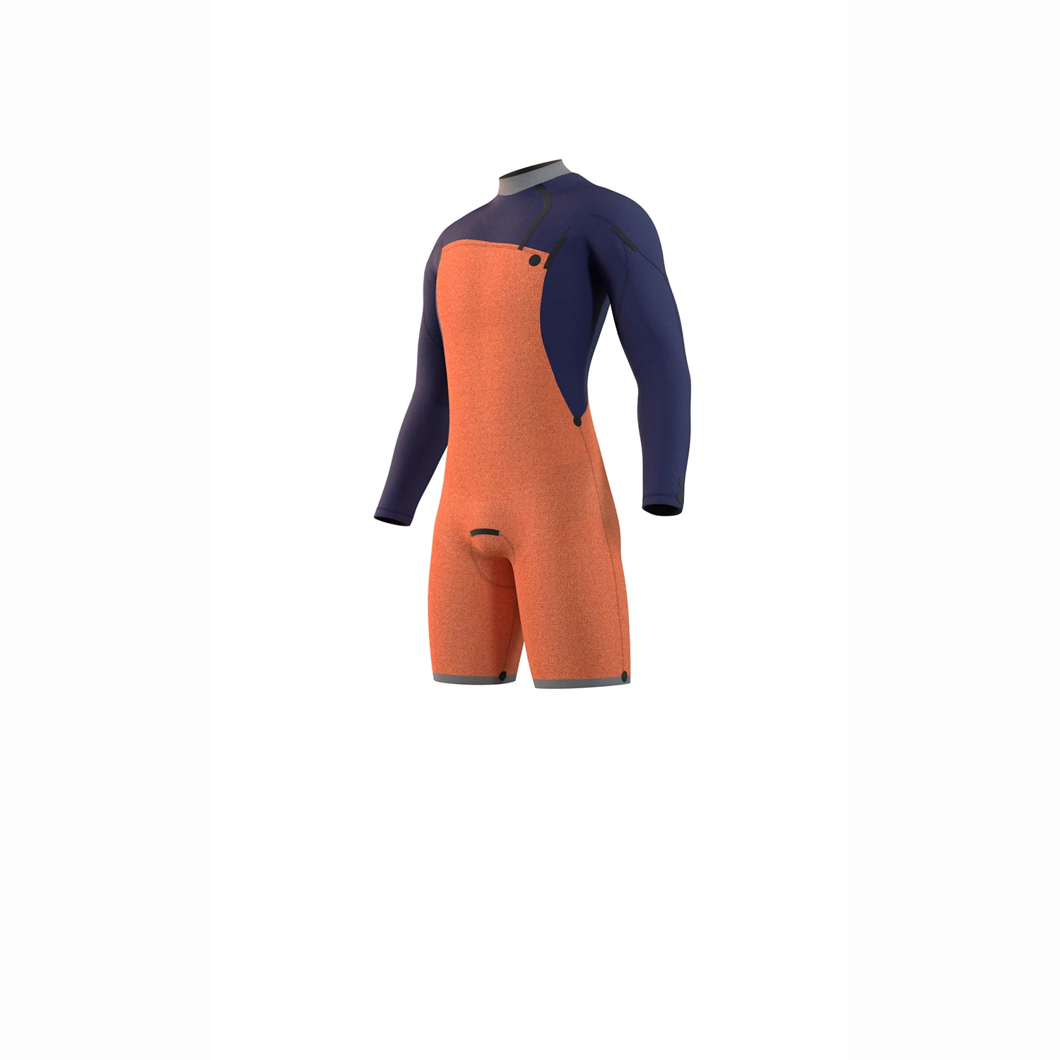 Mystic Marshall 3/2 GBS Front-Zip Longarm Shorty Wetsuit - Blue / Mustard - Image 3