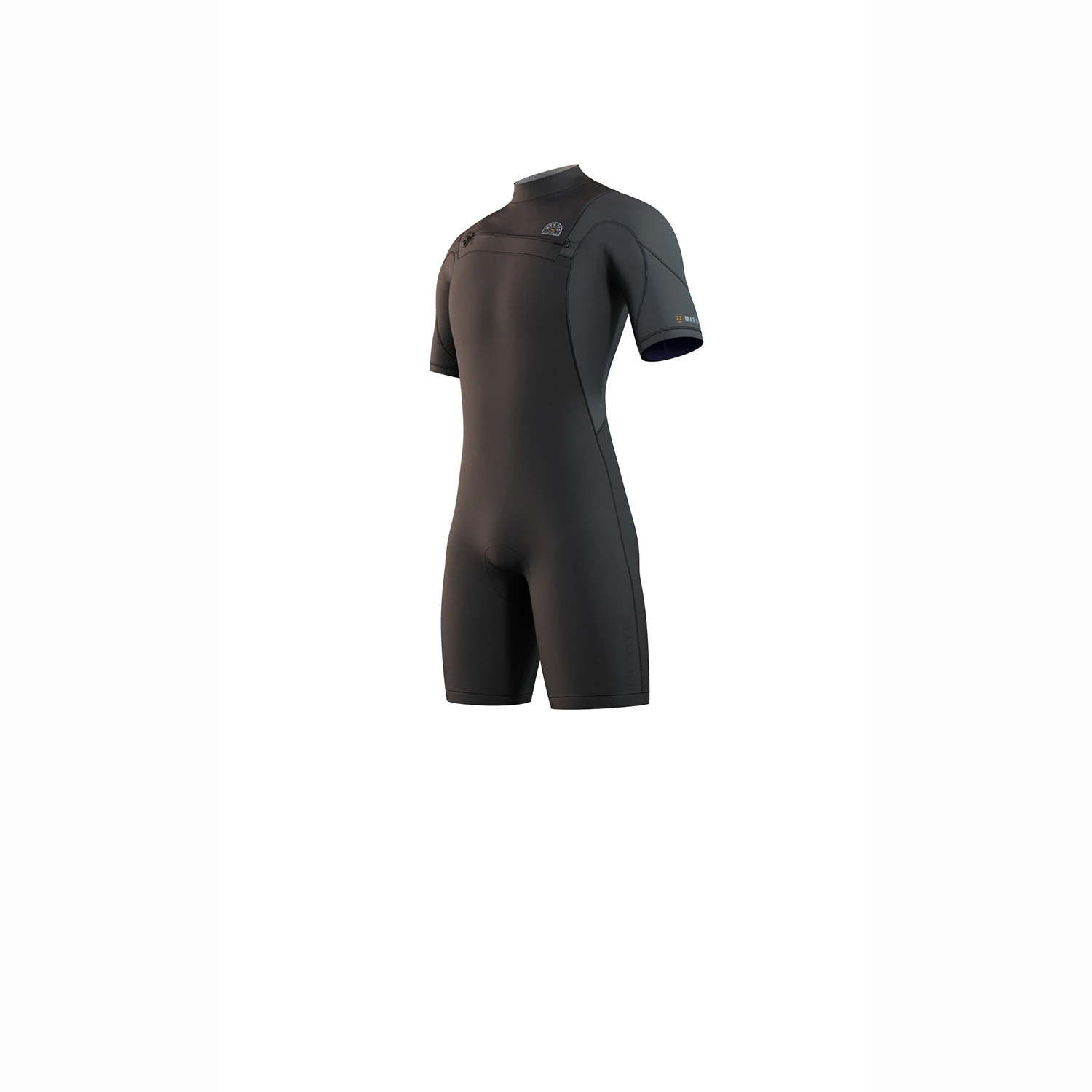 Mystic Marshall 3/2 GBS Front-Zip Shorty Wetsuit - Black/ Grey