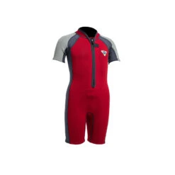 Gul Junior Seaspray 3/2mm FZ T2 Shorty Wetsuit - Red/Grey