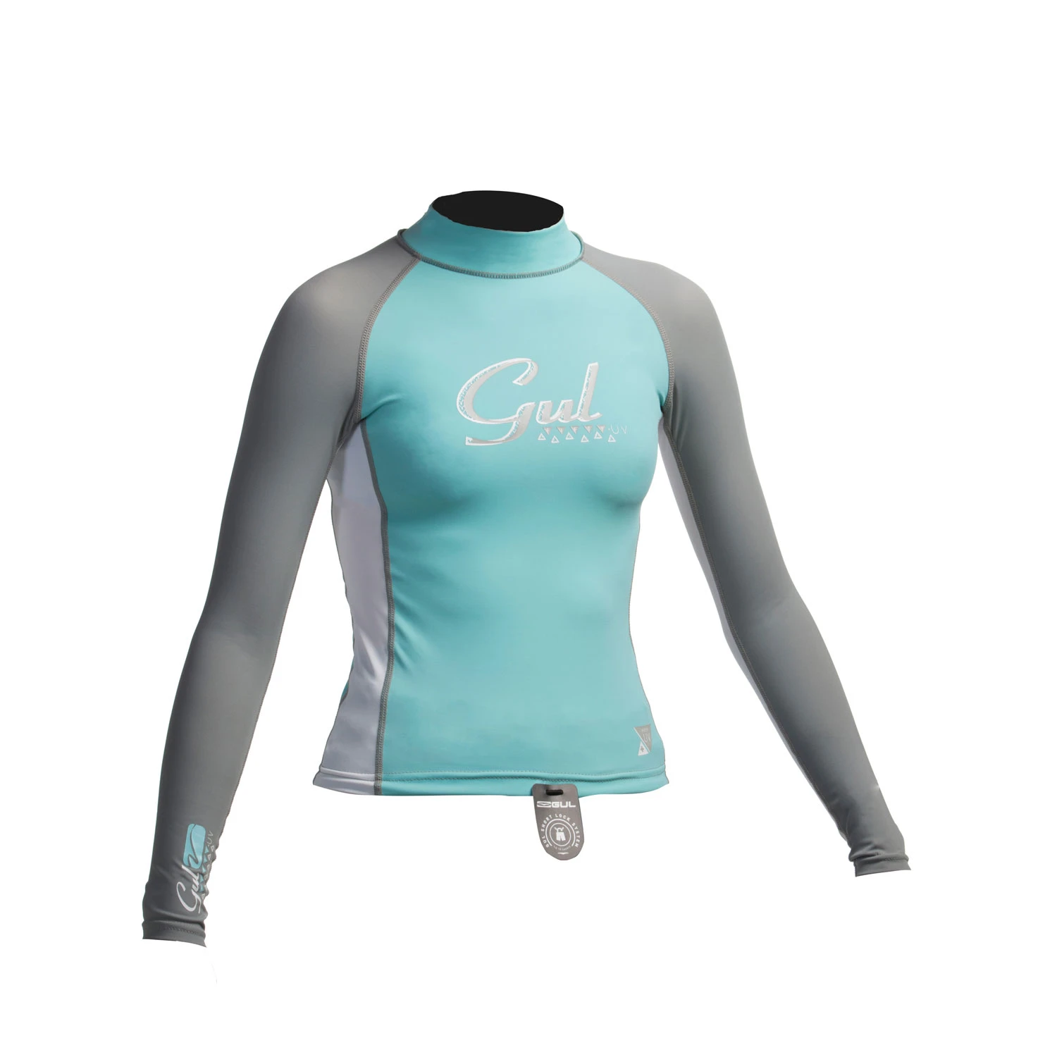 Gul Surf Junior Girls Long Sleeve Rashguard - Glacier/White