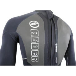 Alder Stealth 3/2mm Blindstitched Backzip Wetsuit - Black -Diving Specialty Store stealth mens full blk sliver detail 229